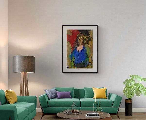 Il rosa della sciarpa - Original Portrait - Fondazione Gottarelli Italian Art