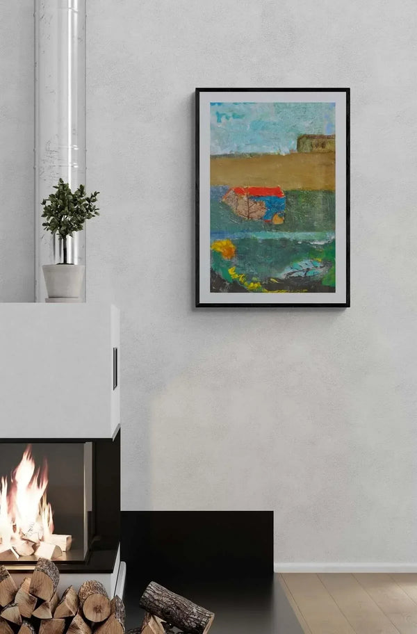 Il tetto rosso - Original Italian Landscape - Fondazione Gottarelli Italian Art