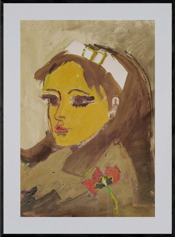 Il tulipano rosso - Opera d'arte originale acrilico su cartoncino Tonino Gottarelli, 50x35 cm (19,6x13,7 in)