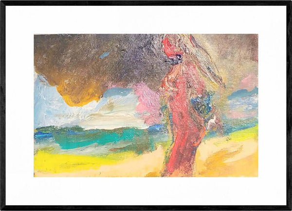 L'orizzonte sul mare - Opera d'arte originale acrilico su tela di Tonino Gottarelli, 20x30 cm (7,8x11,8 in)