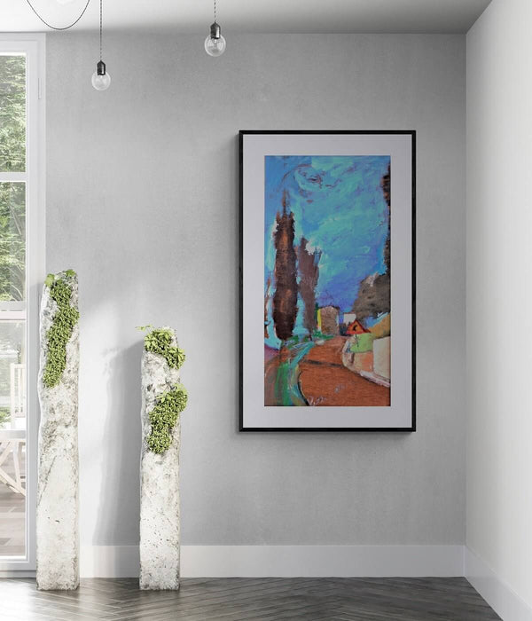 L'umor nero dei cipressi - Paesaggio toscanoin contesto abitativo per idee di decorazione