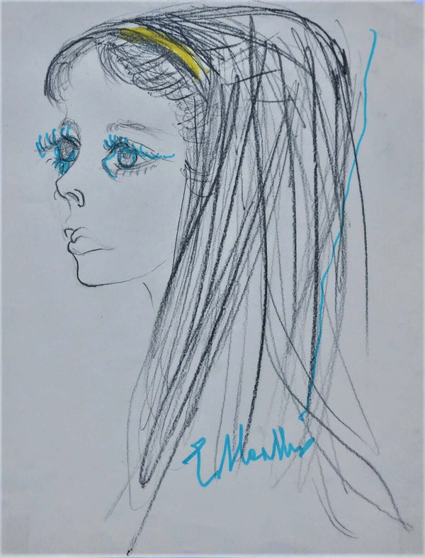 La fascetta gialla - Vista dell'opera d'arte senza cornice, certificazione inclusa.