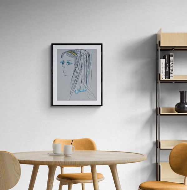 La fascetta gialla - Esempio di come il dipinto originale si integra nell'ambiente domestico.