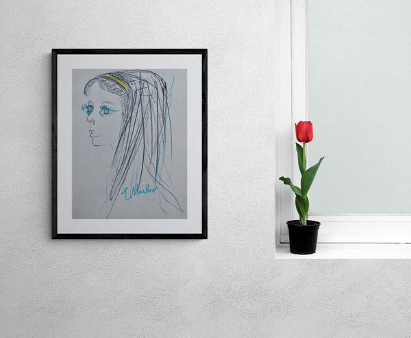 La fascetta gialla - Opera d'arte ambientata in casa per ispirare l'arredamento.