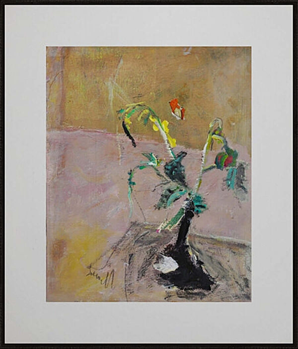 La ginestra - Opera d'arte originale acrilico e collage su cartone telato di Tonino Gottarelli, 50x40 cm (19,6x15,7 in)