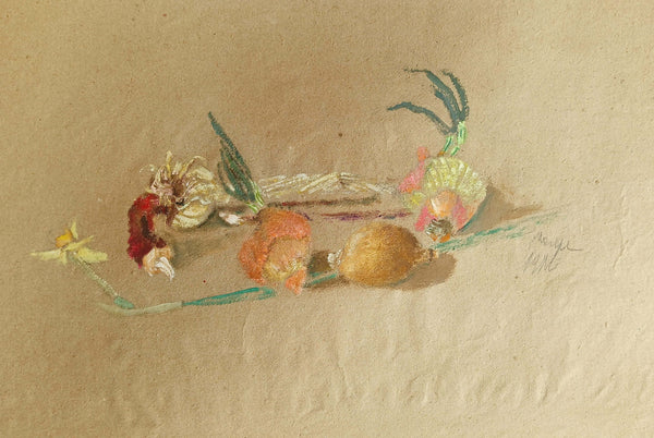 La giunchiglia - Vista dell'opera d'arte senza cornice, certificazione inclusa.