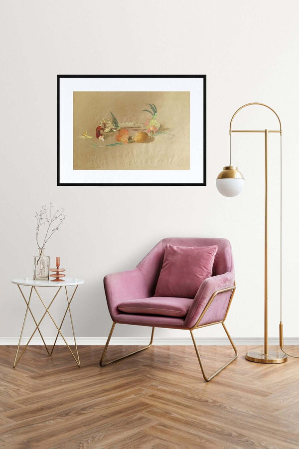 La giunchiglia - Dipinto esposto in soggiorno moderno per mostrare l'effetto decorativo.