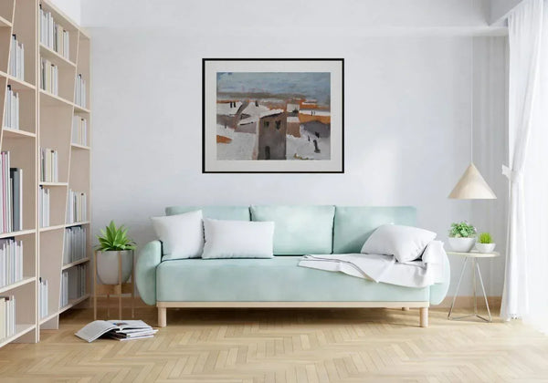 La neve sui tetti - Original Italian Painting - Fondazione Gottarelli Italian Art