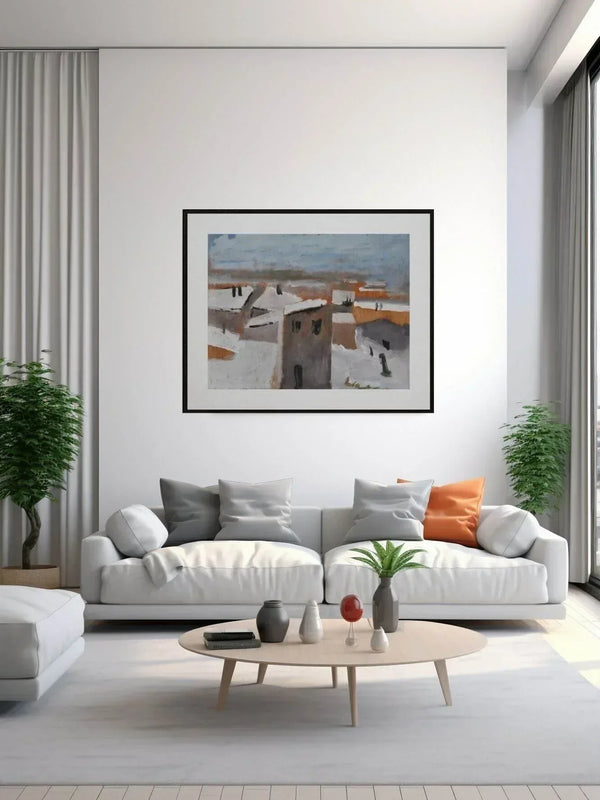 La neve sui tetti - Original Italian Painting - Fondazione Gottarelli Italian Art