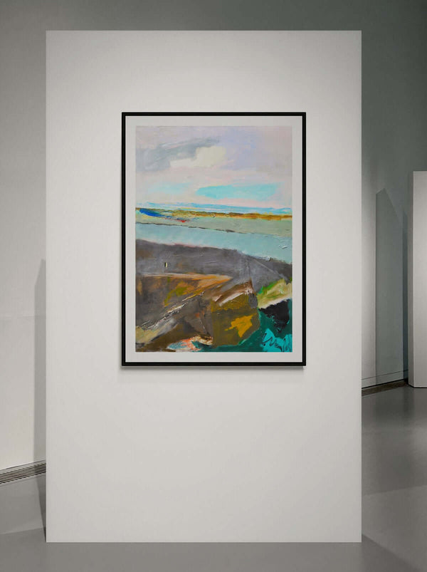 La pianura sembra un mare - Opera d'arte originale che rappresenta una pianura in prospettiva.