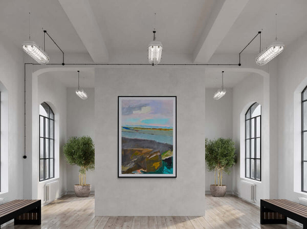 La pianura sembra un mare - Vista del quadro in contesto abitativo per idee di arredamento