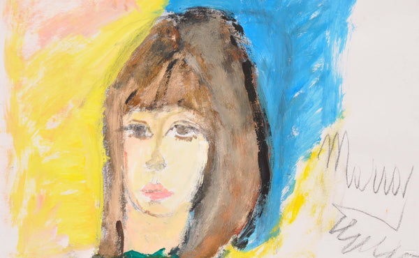 La poesia del volto - Vista dell'opera d'arte senza cornice, certificazione inclusa.