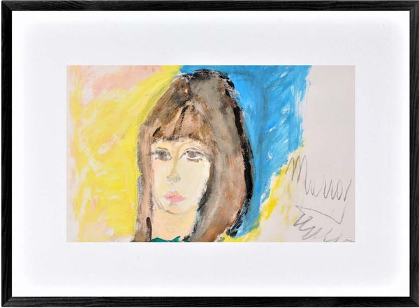 La poesia del volto - Opera d'arte originale acrilico e matita su carta Tonino Gottarelli, 28x44 cm (11,0x17,3 in)