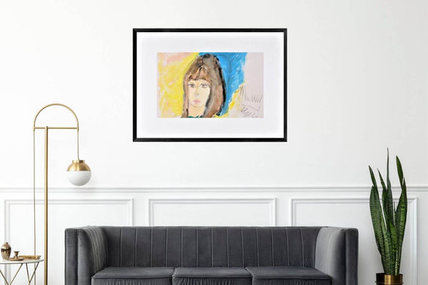 La poesia del volto - Dipinto di una donna con capelli castani, caratterizzato da toni morbidi e un'atmosfera tranquilla.