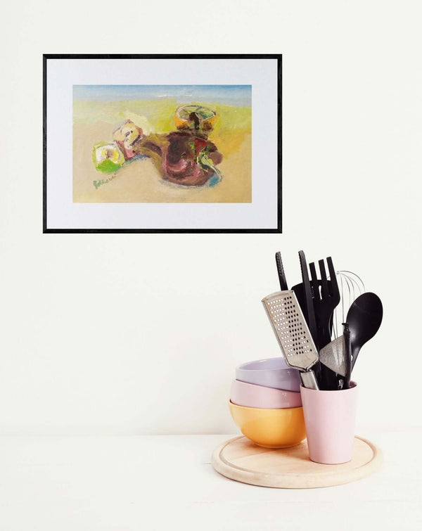 Natura statica - Esempio di come il dipinto originale si integra nell'ambiente domestico.