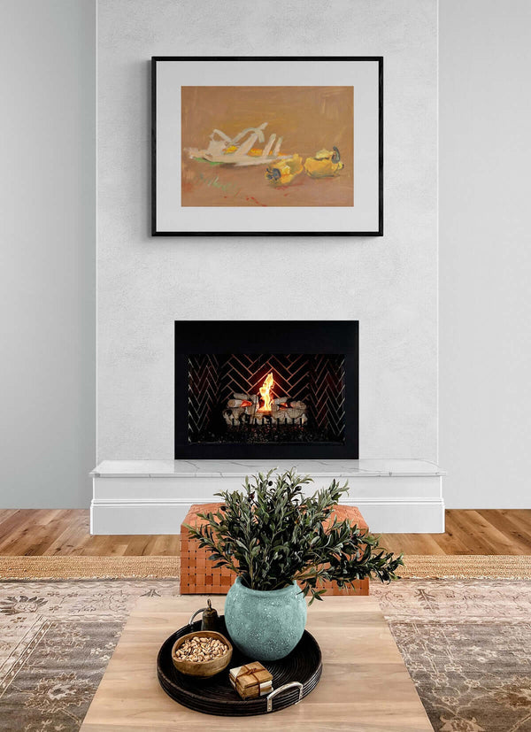 Pannocchia e peperoni - Un'opera d'arte originale che mostra un dipinto di pannocchie e peperoni.