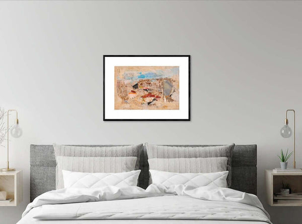 Per rivisitare il passato - Opera d'arte originale ambientata in casa per ispirare l'arredamento.