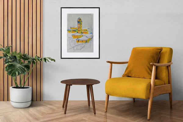 Piazzetta sotto la neve - Original Drawing Art - Fondazione Gottarelli Italian Art