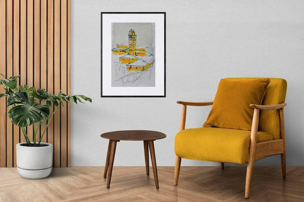 Piazzetta sotto la neve - Original Drawing Art - Fondazione Gottarelli Italian Art