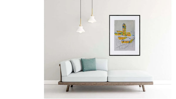 Piazzetta sotto la neve - Original Drawing Art - Fondazione Gottarelli Italian Art