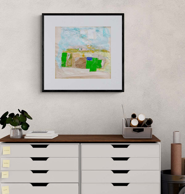 Poesia collagistica - Esempio dell'opera d'arte italiana contemporanea nello studio.