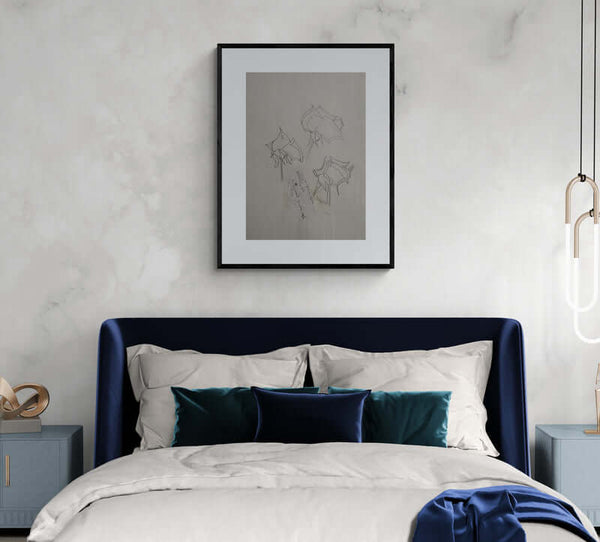 Poesia delle rose - Tre fiori stilizzati su un foglio di carta, in un disegno semplice.