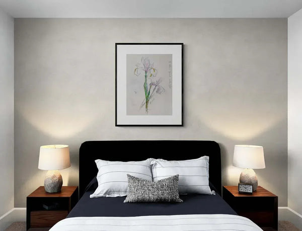 Profilo tra i fiori - Original Italian Floral Drawing - Fondazione Gottarelli Italian Art