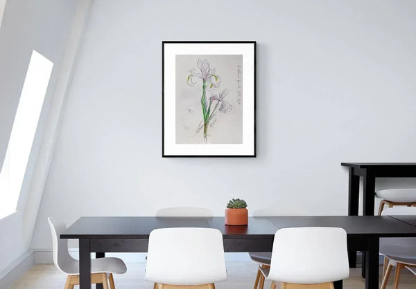Profilo tra i fiori - Original Italian Floral Drawing - Fondazione Gottarelli Italian Art