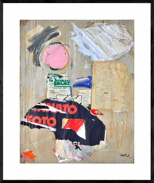 Punto di vista - Opera d'arte originale acrilico e collage su cartone di Tonino Gottarelli, 69x49 cm (27,1x19,2 in).