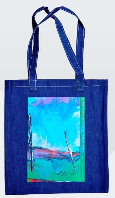 Raggiro prospettico - Borsa Shopping Denim con Stampa Gottarelli - Fondazione Gottarelli Italian Art