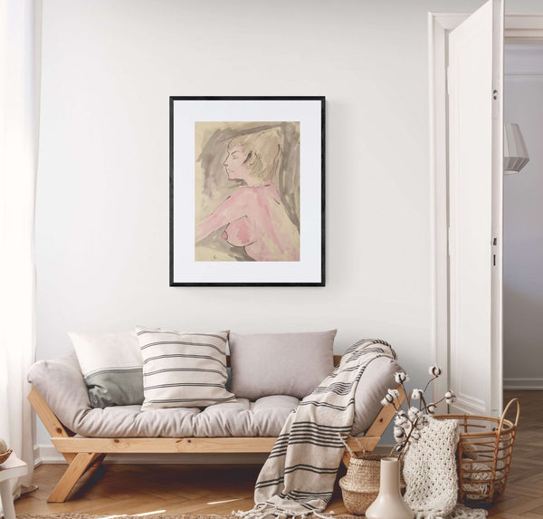 Realtà in poesia - Nudo femminile espressivo, figura poetica e contemplativa, interpretazione artistica della forma umana.