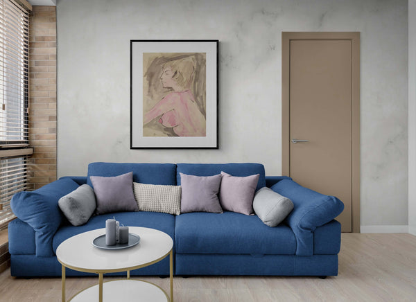 Realtà in poesia - Opera d'arte ambientata in salotto con arredamento contemporaneo.