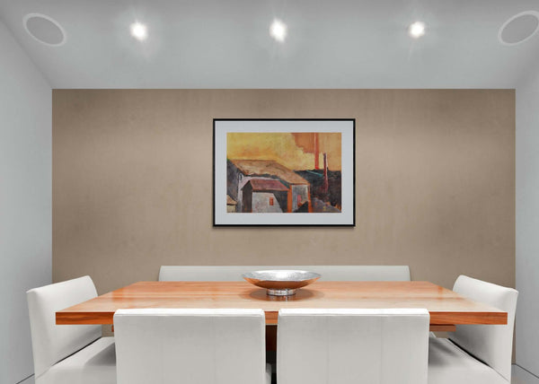 Rigore geometrico - Dipinto esposto in soggiorno moderno per mostrare l'effetto decorativo