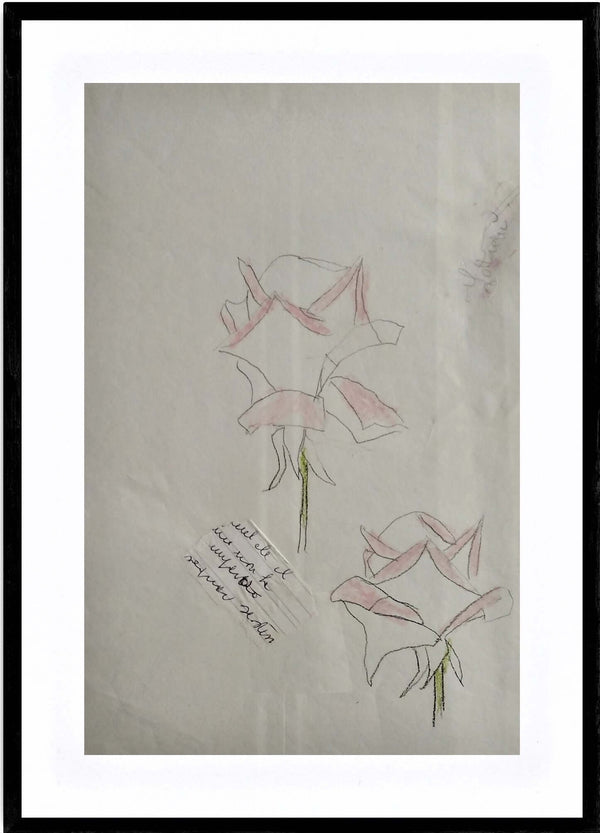 Rose aperte - Opera d'arte originale collage e matite colorate su carta Tonino Gottarelli, 37x25 cm (14,5x9,8 in)