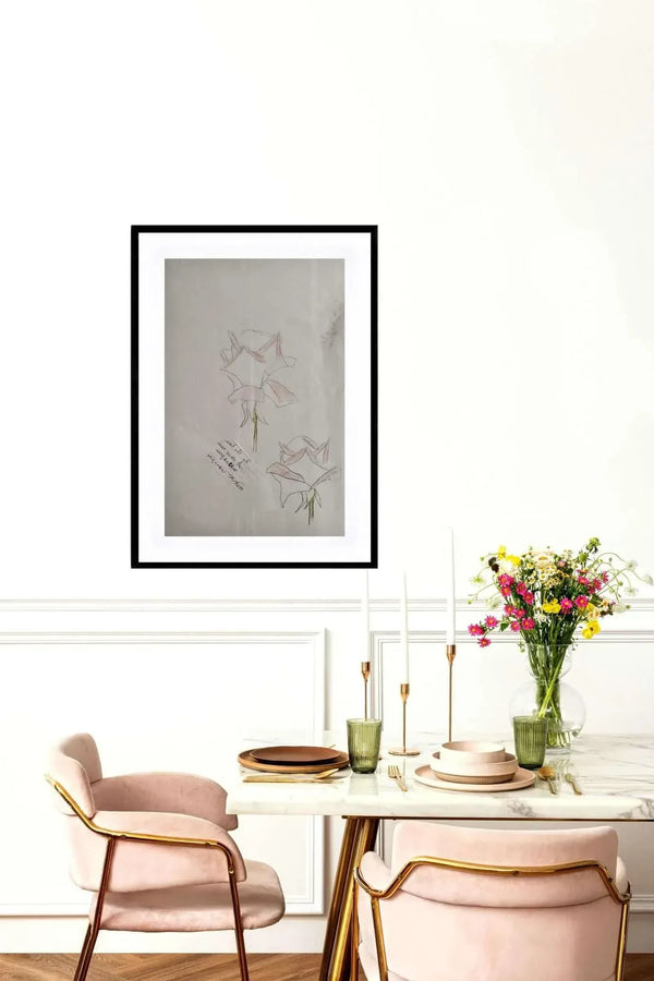 Rose aperte - Original Italian Drawing - Fondazione Gottarelli Italian Art