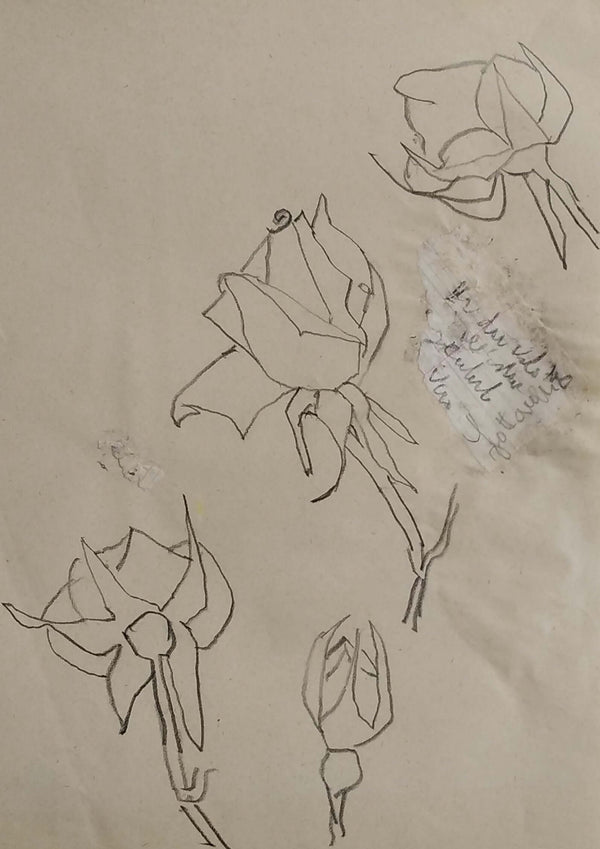 Rose nel tempo - Vista dell'opera d'arte senza cornice, certificazione inclusa.