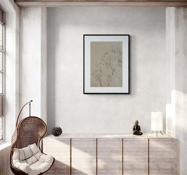 Rose nel tempo - Opera d'arte ambientata in casa per ispirare l'arredamento.