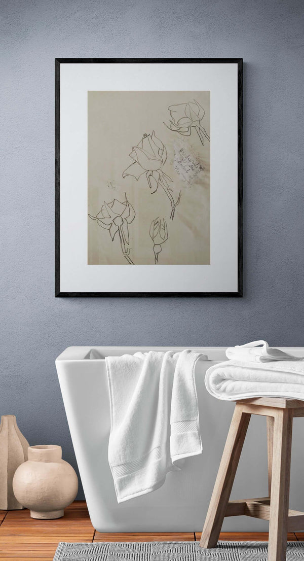 Rose nel tempo - Original Italian Drawing - Fondazione Gottarelli Italian Art