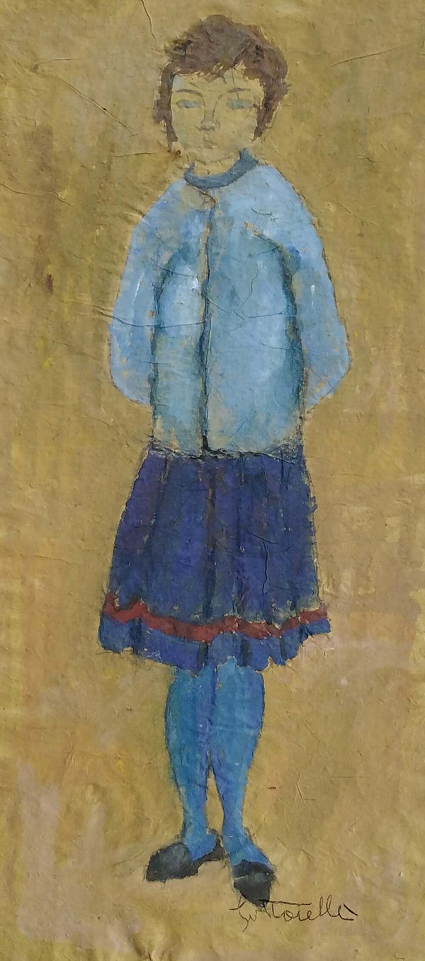 Sfumature di blu - Vista dell'opera d'arte senza cornice, certificazione inclusa.