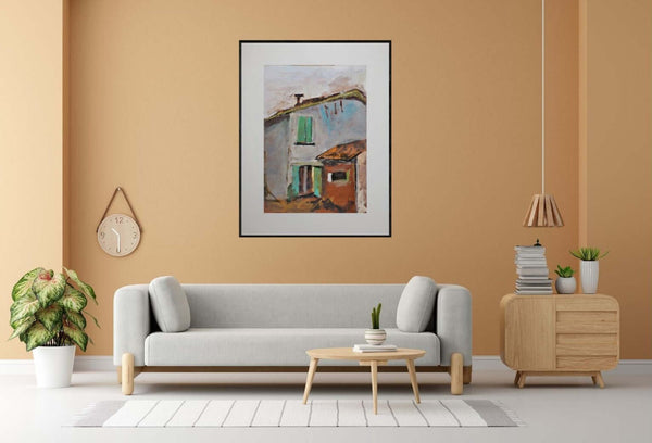 Soltanto nostalgia - Dipinto esposto in soggiorno moderno per mostrare l'effetto decorativo