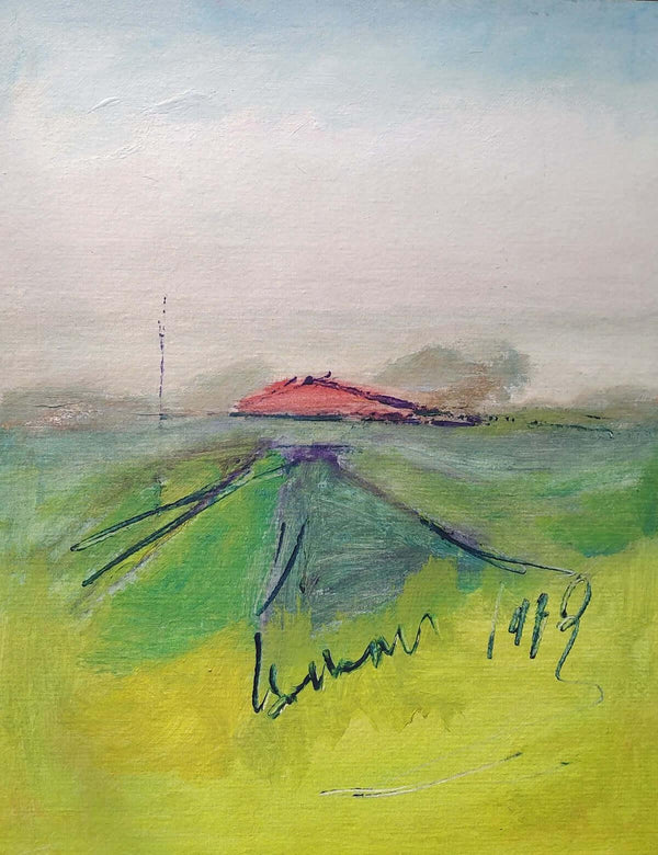 Tetto nell'azzurro - Original Italian Landscape - Fondazione Gottarelli Italian Art