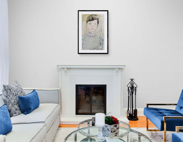 Un giorno triste - Dipinto di un ragazzo giovane, che cattura l'attenzione per il suo aspetto unico e affascinante.