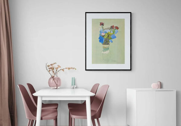 Un idillio - Original Italian Floral Painting - Fondazione Gottarelli Italian Art