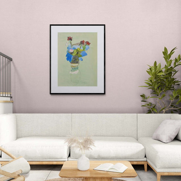 Un idillio - Esempio dell'opera d'arte italiana contemporanea nel salotto.