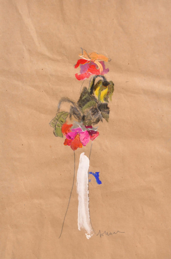 Vaso tutto bianco - Vista dell'opera d'arte senza cornice, certificazione inclusa.