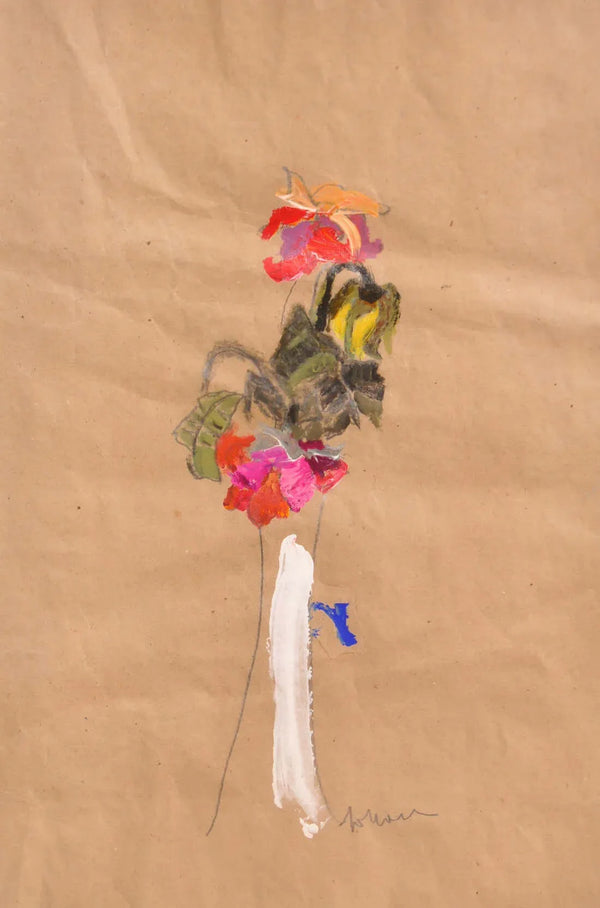 Vaso tutto bianco - Original Italian Floral Painting - Fondazione Gottarelli Italian Art