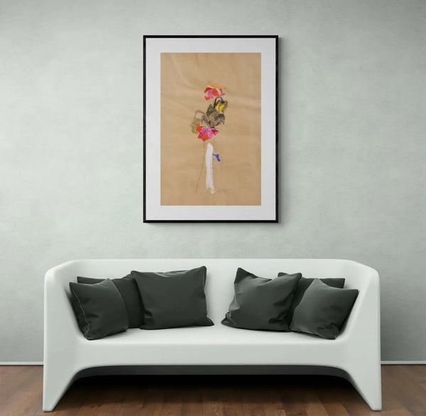 Vaso tutto bianco - Original Italian Floral Painting - Fondazione Gottarelli Italian Art