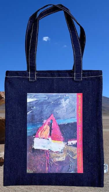 Verso la Bellezza - Borsa Shopping Denim con Stampa Gottarelli - Fondazione Gottarelli Italian Art