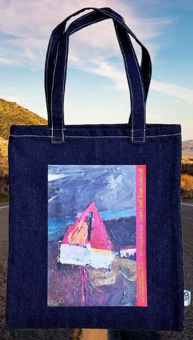Verso la Bellezza - Borsa Shopping Denim con Stampa Gottarelli - Fondazione Gottarelli Italian Art