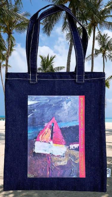 Verso la Bellezza - Borsa Shopping Denim con Stampa Gottarelli - Fondazione Gottarelli Italian Art